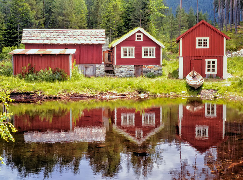 The Henjasand Houses, Sogn Folkemuseum, Sogndal, Norway